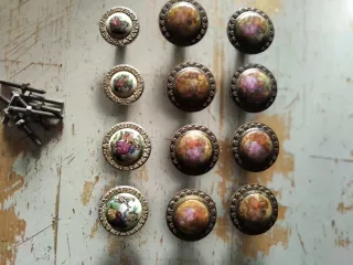 Maniglia antica in ottone bronzo vintage retrò per mobili