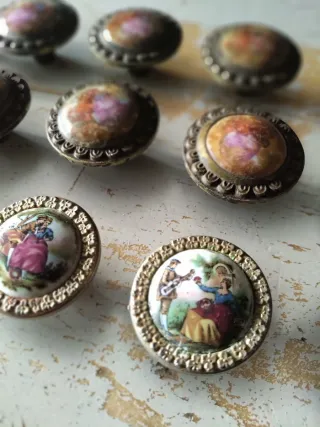 Maniglia antica in ottone bronzo vintage retrò per mobili