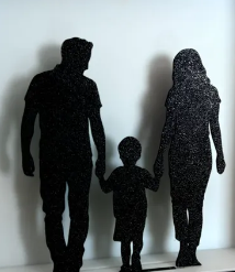 Silhouette Famiglia 3D - Decorazione