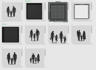 Silhouette Famiglia 3D - Decorazione