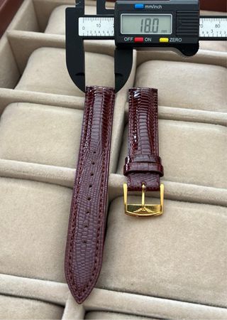 Correa de reloj de piel marrón para Longines, 18mm