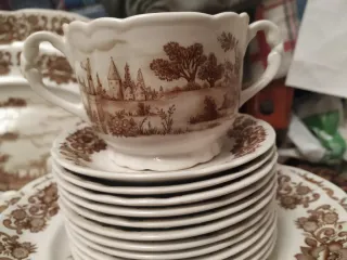 Vajilla Porcelana Pontesa Blanca. 41 piezas