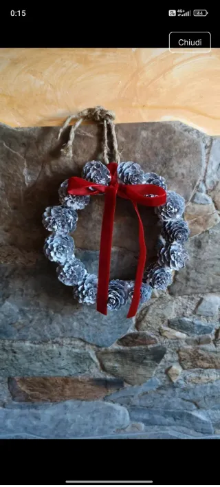 Ghirlanda shabby chic con pigne