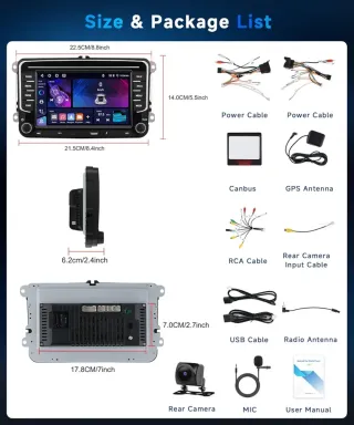 Radio Coche Android 15 4G+64G VW Golf 5 6