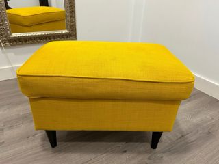 Puff de tela amarillo Ikea