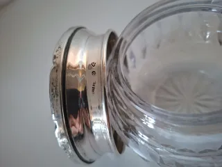 ANTIGUO JUEGO DE TOCADOR CRISTAL TALLADO Y PLATA