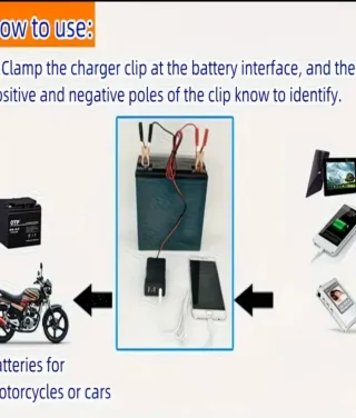 Cargador de batería con pinzas