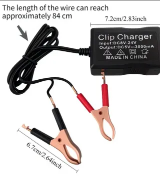 Cargador de batería con pinzas