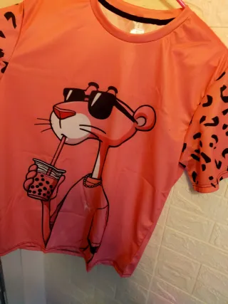 L y XL Camisetas estampado de pantera Rosa A ESTRE