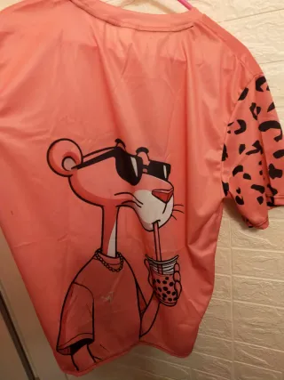 L y XL Camisetas estampado de pantera Rosa A ESTRE