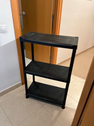 Estantería de plástico negra 3 baldas