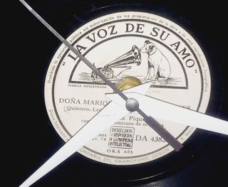 Relógio de parede Montado em disco vinil de 78rpm