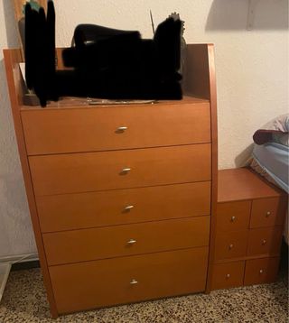 Cama Matrimonio + Colchón + Mesita+ cajonera