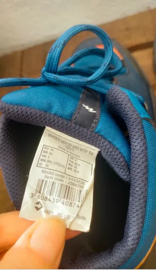 Botas de montaña niño azul, talla 36,Quechua.