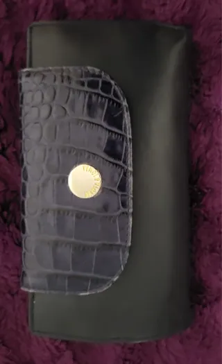 Cartera Devota & Lomba Piel Azul/Negra