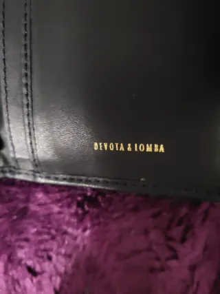 Cartera Devota & Lomba Piel Azul/Negra