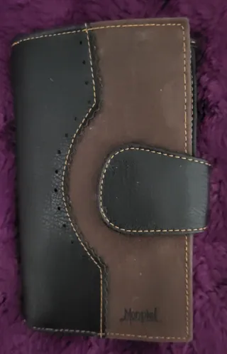 Cartera Monpiel Piel Negra y Marrón