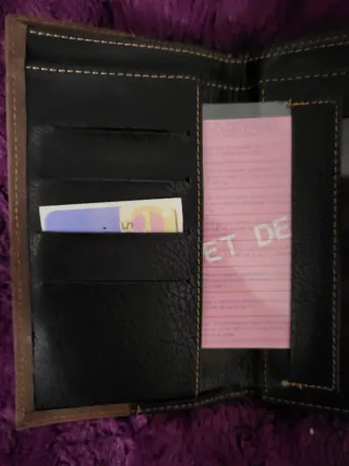 Cartera Monpiel Piel Negra y Marrón