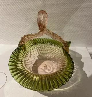 Cesta Murano Cristal Verde