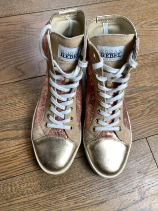 Scarpe Hogan Rebel donna oro e rosa