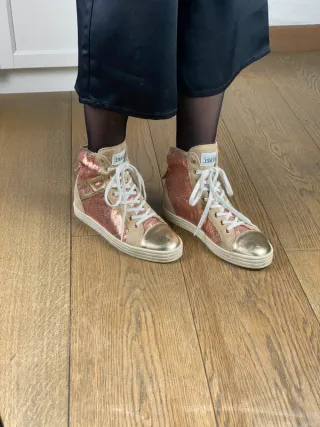 Scarpe Hogan Rebel donna oro e rosa