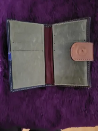 Cartera El Caballo Piel Negra con Raya Azul