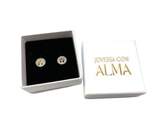 pendientes oro 18k con piedra