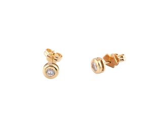 pendientes oro 18k con piedra con circonita