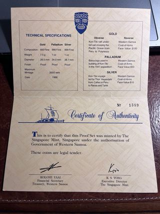 Moneda Paladio 1oz 1988