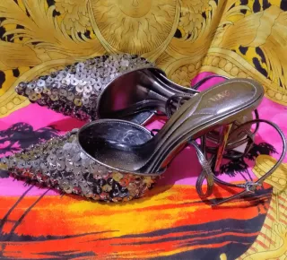 Zapato Tacón Lentejuelas Zara Talla 37