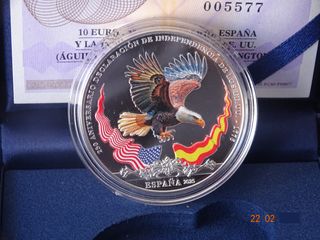 Moneda Plata 250 Aniv. Independencia EEUU