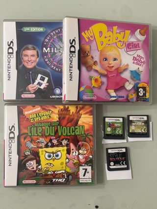 Lote Nintendo DS: 3 Juegos + 3 Cartuchos