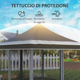 Gazebo pieghevole 3,6x3,6 m pop-up con altezza regolabile a 3 livelli con zanzariera e borsa da trasporto, gazebo da esterno in metallo e Oxford, UV50+, per giardino, feste, grigio scuro