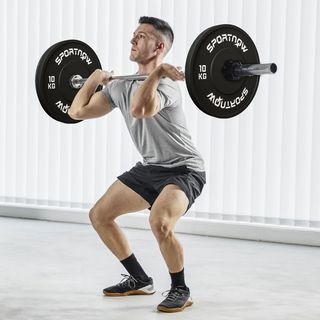 Conjunto 2 Discos de Pesas 2X5/10/20 Kg en Goma, Discos para Gimnasio y Casa con Agujero de 5 cm para Mancuernas y Barras