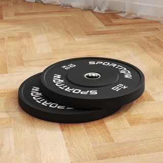 Conjunto 2 Discos de Pesas 2X5/10/20 Kg en Goma, Discos para Gimnasio y Casa con Agujero de 5 cm para Mancuernas y Barras