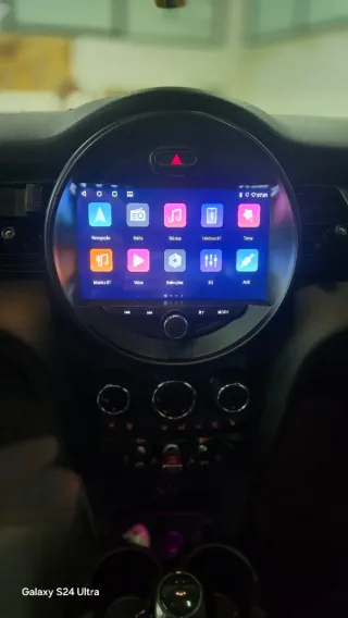 Rádio 4/64GB Mini F55 F56 F60 Android 14 (Novo)