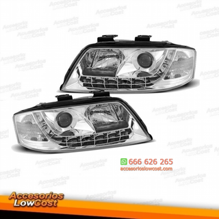 FAROS LUZ DIURNA LED AUDI A6 4B (97-01). CROMO