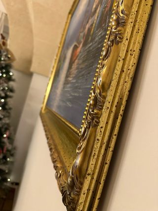 Dipinto con barche in porto