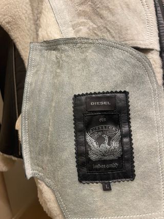 Cazadora Biker Piel Diesel Negra