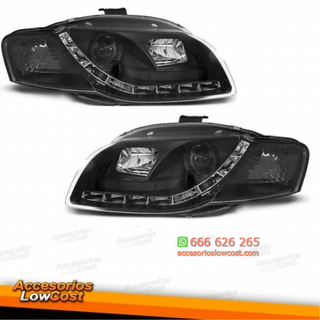 FAROS LUZ DIURNA LED AUDI A4 B7   NEGRO