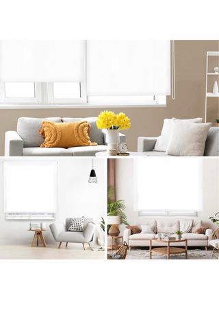 Estor enrollable translúcido liso - Blanco