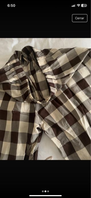 Pantalón cuadros mujer beige y marrón