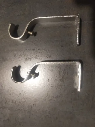 Pomos barra cortina metal plateado+regalo barra