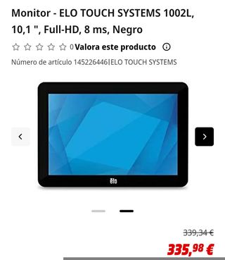 Monitor - ELO TOUCH SYSTEMS 1002L, 10,1 ", Full-HD, 8 ms, Negro