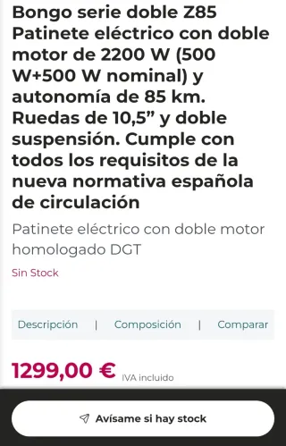 Patinete Eléctrico Cecotec Bongo Dobl Z 85