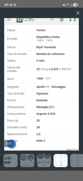 Set 2 Monete Argento Repubblica Araba Yemen 1969