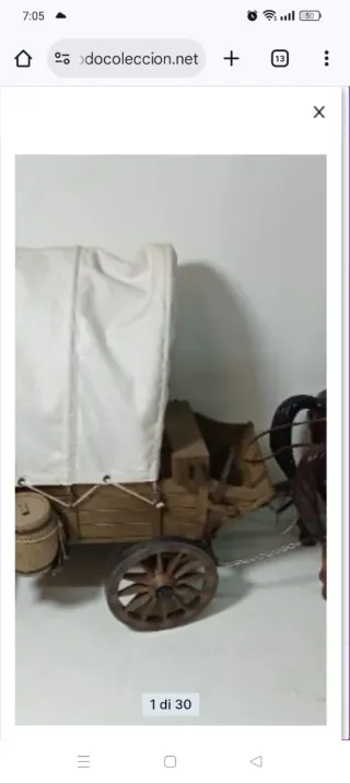 Carreta in legno con cavalli collezione Madelma