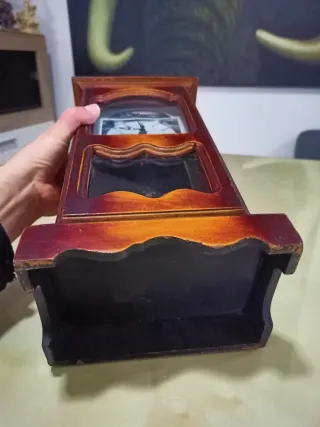 Reloj de Sobremesa Vintage de Caoba