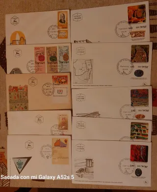 10 Sobres Israel con Sellos