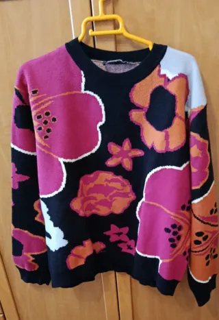 Jersey Desigual flores negro multicolor